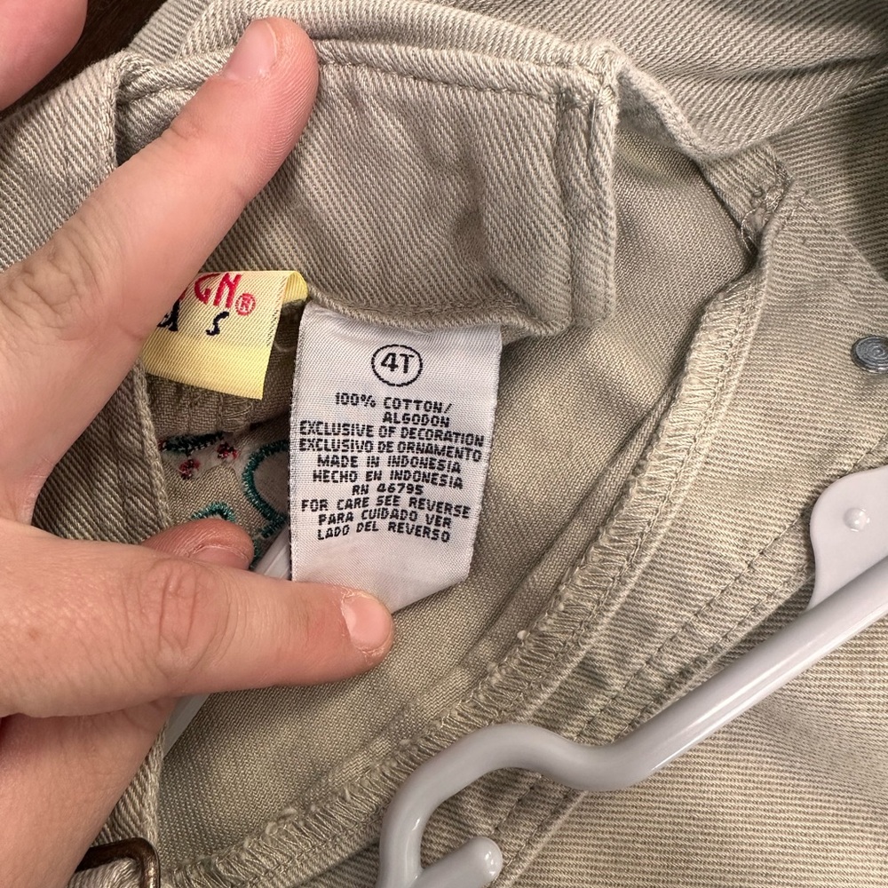 Beige Overalls with Embroidered Bugs - Picture 5 of 7